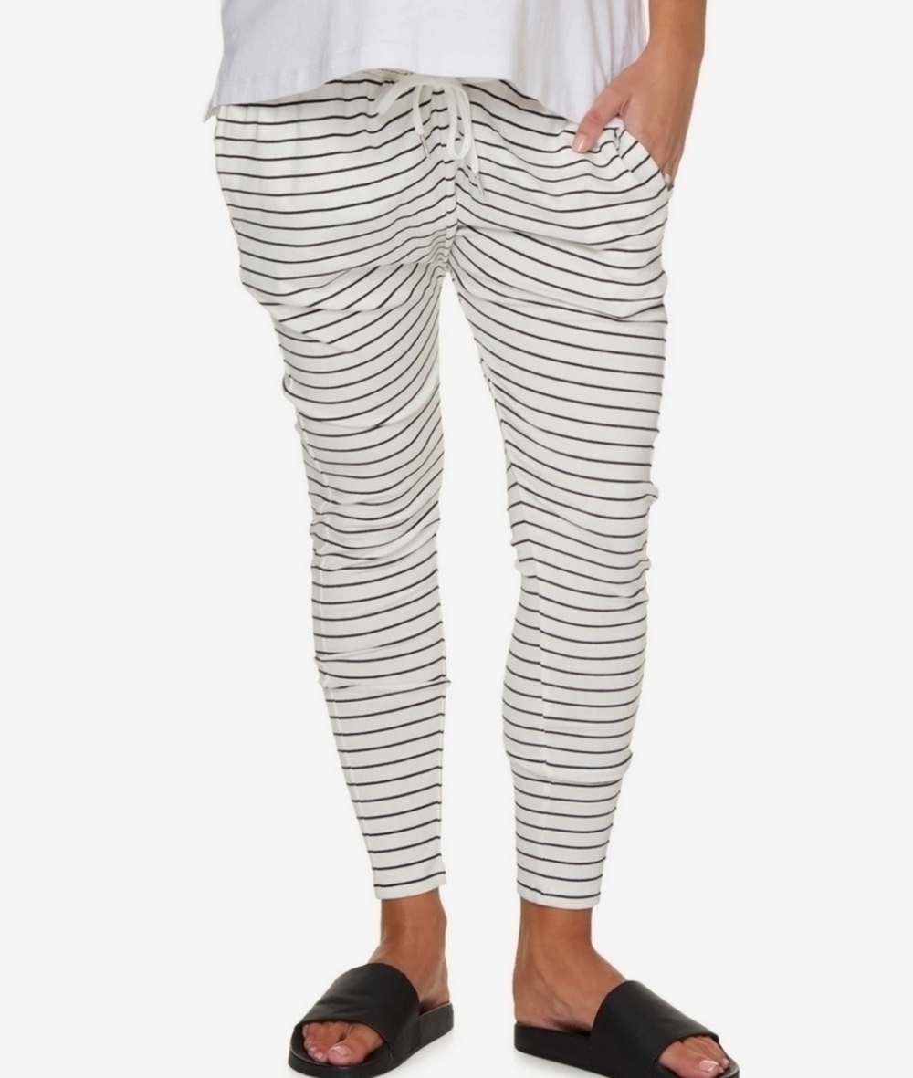 HP Bae. Beating Heart Maternity Lounge Pant In White Stripe Medium Harem Slim